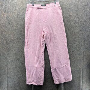 Lauren Ralph Lauren Pants Womens 10 Pink Linen Straight Leg Lined Dress
